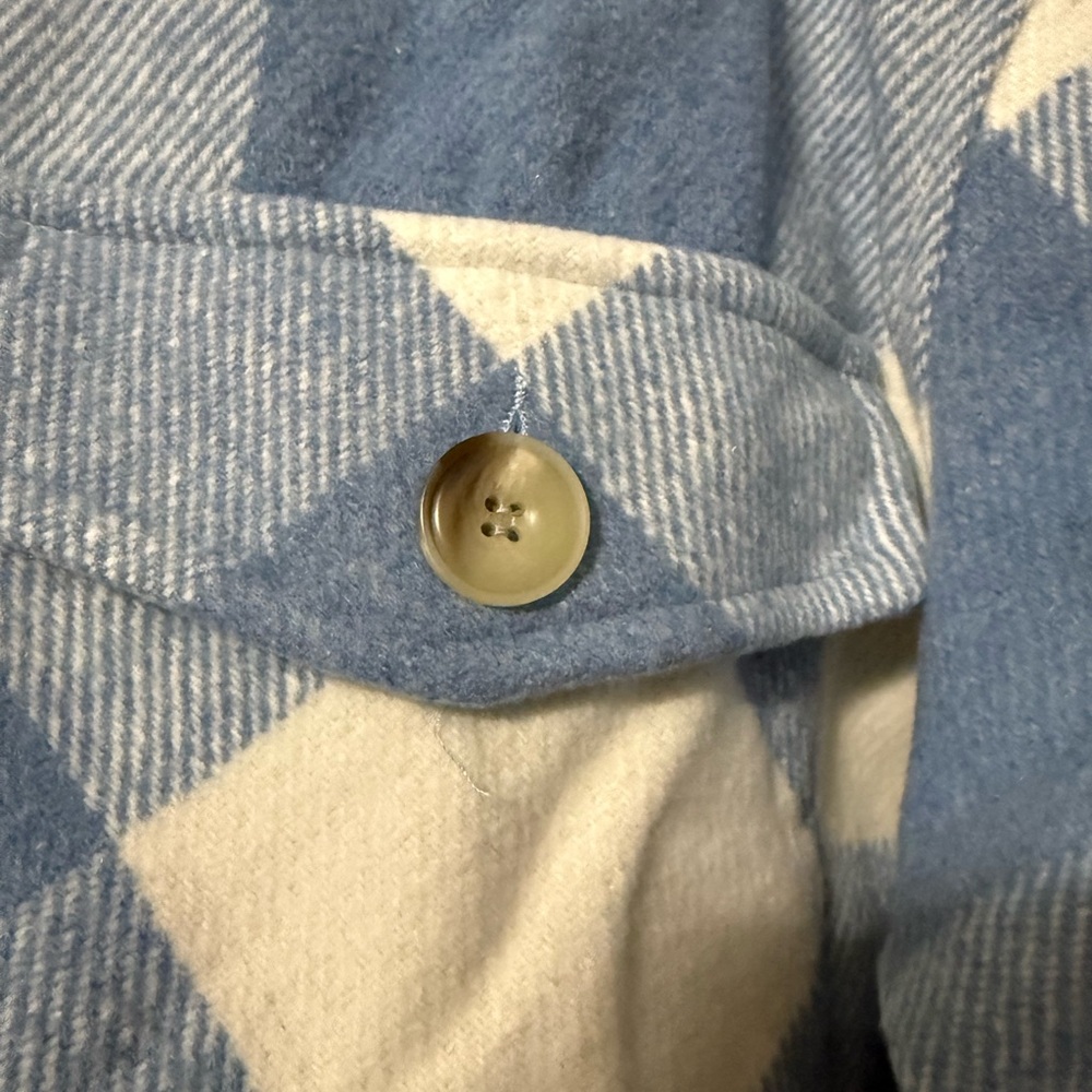 OTT NWT Blue and Cream Plaid Shacket- S/M, M/L - Picture 5 of 7